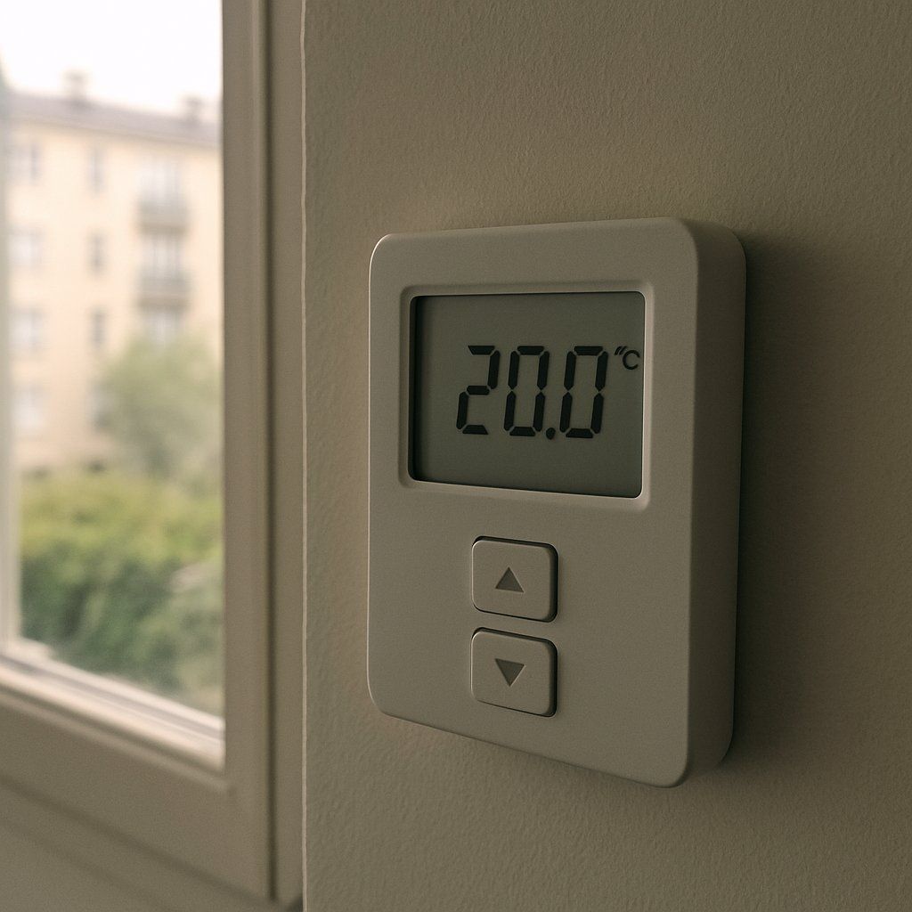 Thermostat mural affichant 20 degrés